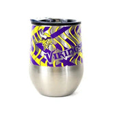 "Minnesota Vikings NFL Stainless Steel Stemless 11 oz Wine Glass & Travel Lid"
